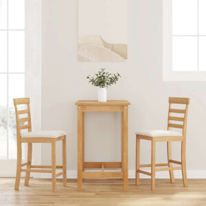 vidaXL Barkrukken met kussens 2 st massief hout naturel rubber