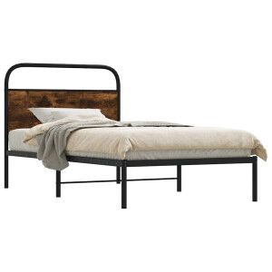 vidaXL Bedframe zonder matras bewerkt hout gerookt eiken 100x190 cm