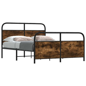 vidaXL Bedframe zonder matras bewerkt hout gerookt eiken 120x200 cm