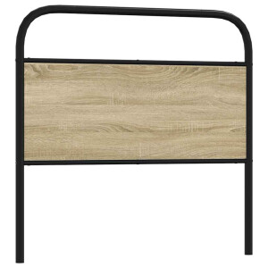 vidaXL Vervangend hoofdbord 107 cm staal en bewerkt hout sonoma eikenkleurig