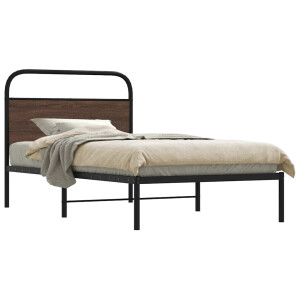 vidaXL Bedframe zonder matras bewerkt hout bruin eikenkleur 100x200 cm