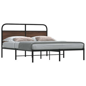 vidaXL Bedframe zonder matras bewerkt hout bruin eikenkleur 150x200 cm