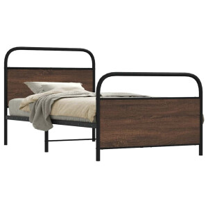 vidaXL Bedframe zonder matras bewerkt hout bruin eikenkleur 90x190 cm