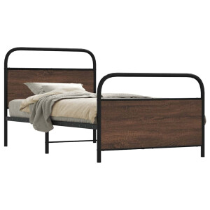 vidaXL Bedframe zonder matras bewerkt hout bruin eikenkleur 90x200 cm