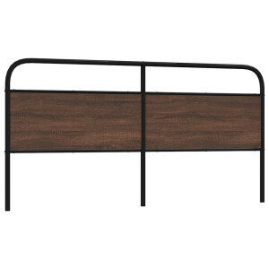 vidaXL Vervangend hoofdbord 180 cm bewerkt hout en staal bruin eikenkleurig
