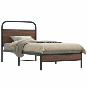 vidaXL Bedframe zonder matras bewerkt hout bruin eikenkleur 100x190 cm