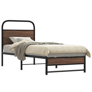 vidaXL Bedframe zonder matras bewerkt hout bruin eikenkleur 80x200 cm