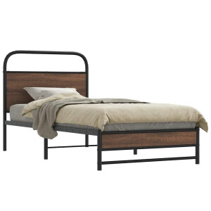 vidaXL Bedframe zonder matras bewerkt hout bruin eikenkleur 100x190 cm