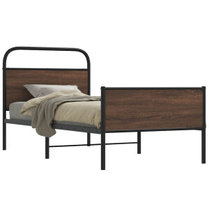 vidaXL Bedframe zonder matras bewerkt hout bruin eikenkleur 100x190 cm