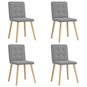 vidaXL Eetkamerstoelen 4 st stof lichtgrijs