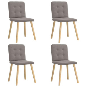 vidaXL Eetkamerstoelen 4 st draaibaar stof taupe