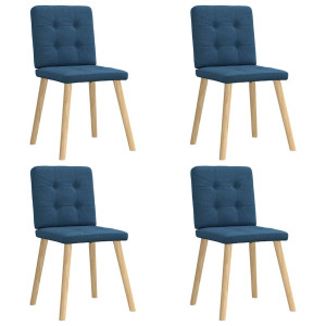 vidaXL Eetkamerstoelen 4 st stof blauw