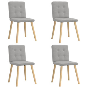 vidaXL Eetkamerstoelen 4 st stof wolk grijs