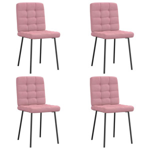 vidaXL Eetkamerstoelen 4 st fluweel roze