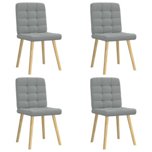 vidaXL Eetkamerstoelen 4 st stof lichtgrijs