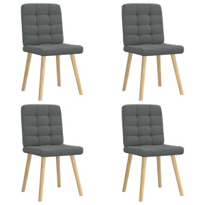 vidaXL Eetkamerstoelen 4 st stof donkergrijs