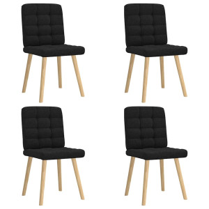 vidaXL Eetkamerstoelen 4 st stof zwart