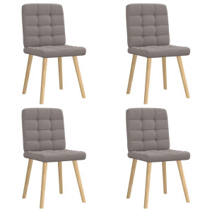 vidaXL Eetkamerstoelen 4 st draaibaar stof taupe