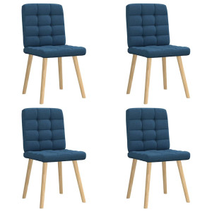 vidaXL Eetkamerstoelen 4 st stof blauw