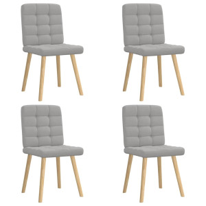 vidaXL Eetkamerstoelen 4 st stof wolk grijs