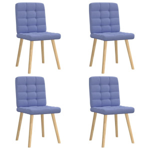 vidaXL Eetkamerstoelen 4 st stof jeansblauw