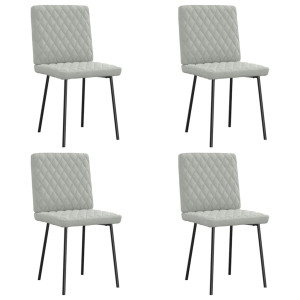 vidaXL Eetkamerstoelen 4 st fluweel lichtgrijs