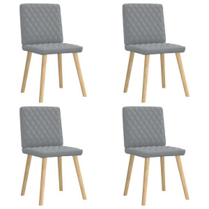 vidaXL Eetkamerstoelen 4 st stof lichtgrijs