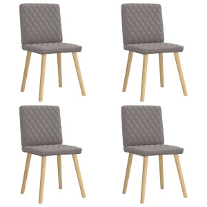 vidaXL Eetkamerstoelen 4 st draaibaar stof taupe