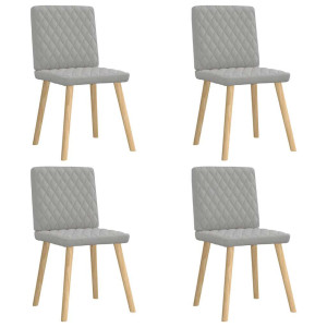vidaXL Eetkamerstoelen 4 st stof wolk grijs