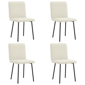 vidaXL Eetkamerstoelen 4 st fluweel crèmekleurig