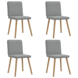 vidaXL Eetkamerstoelen 4 st stof lichtgrijs