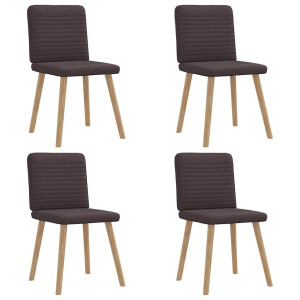 vidaXL Eetkamerstoelen 4 st stof donkerbruin
