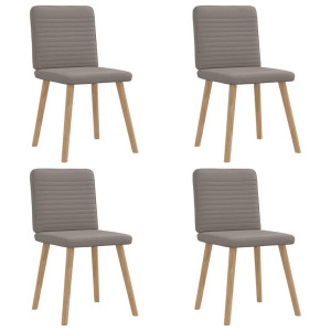 vidaXL Eetkamerstoelen 4 st draaibaar stof taupe