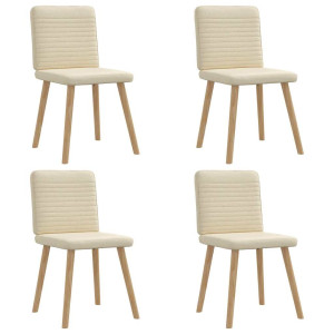 vidaXL Eetkamerstoelen 4 st stof crèmekleurig