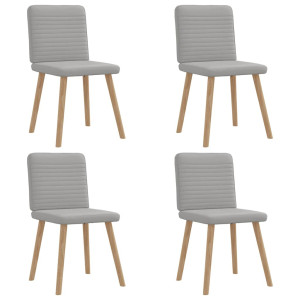 vidaXL Eetkamerstoelen 4 st stof wolk grijs