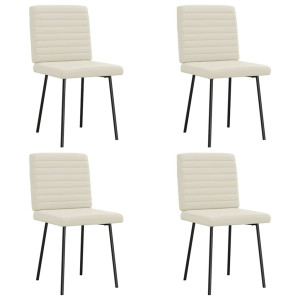 vidaXL Eetkamerstoelen 4 st fluweel crèmekleurig