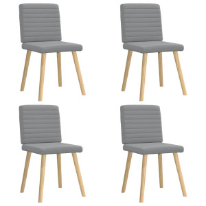 vidaXL Eetkamerstoelen 4 st stof lichtgrijs