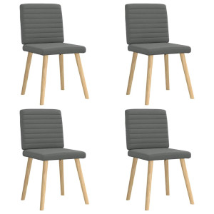 vidaXL Eetkamerstoelen 4 st stof donkergrijs