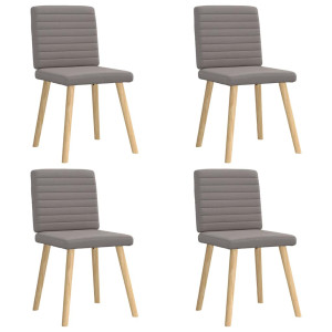 vidaXL Eetkamerstoelen 4 st draaibaar stof taupe