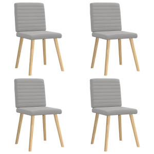 vidaXL Eetkamerstoelen 4 st stof wolk grijs
