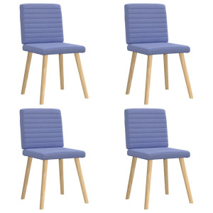 vidaXL Eetkamerstoelen 4 st stof jeansblauw
