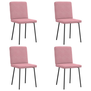 vidaXL Eetkamerstoelen 4 st fluweel roze