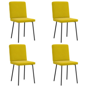 vidaXL Eetkamerstoelen 4 st fluweel geel