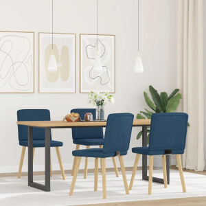 vidaXL Eetkamerstoelen 4 st stof blauw