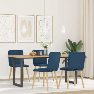vidaXL Eetkamerstoelen 4 st stof blauw