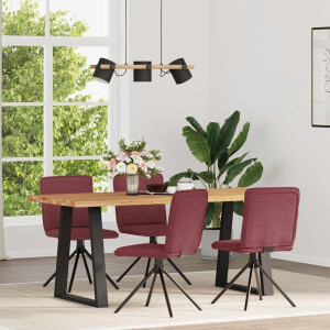 vidaXL Eetkamerstoelen 4 st stof wijnrood