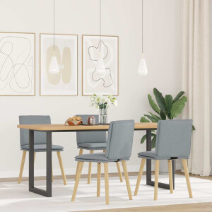 vidaXL Eetkamerstoelen 4 st stof lichtgrijs