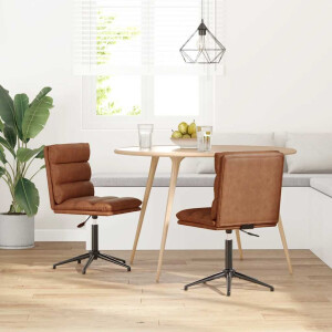 vidaXL Eetkamerstoelen 2 st kunstleer bruin