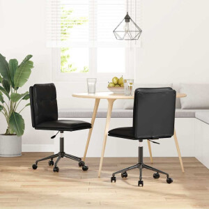vidaXL Eetkamerstoelen 2 st kunstleer zwart