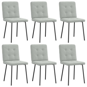vidaXL Eetkamerstoelen 6 st fluweel lichtgrijs